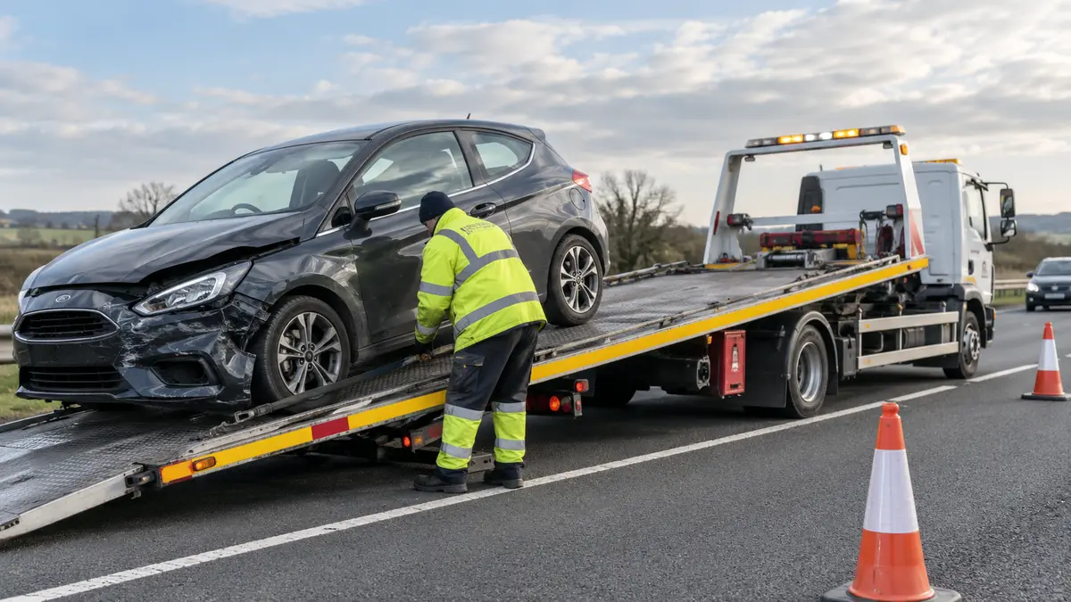 Accident Recovery carried out by a professional vehicle recovery operator