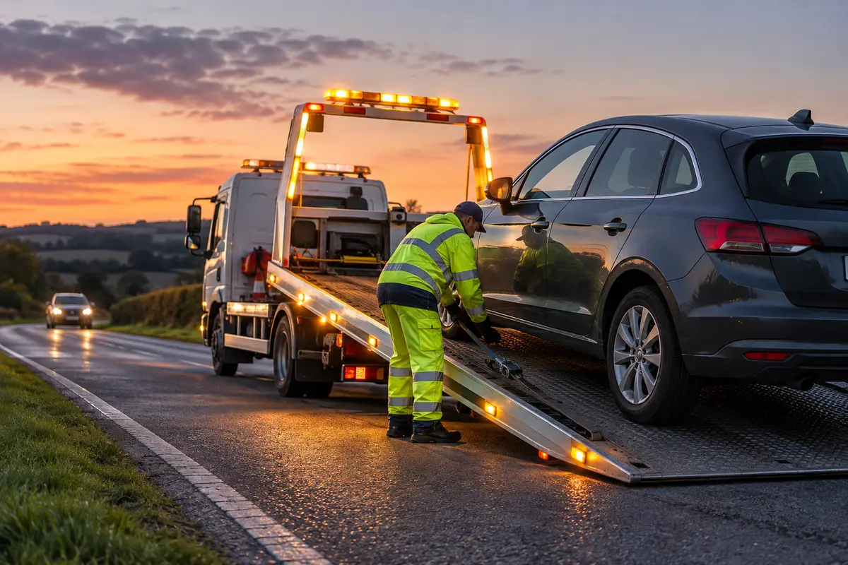 Emergency Vehicle Recovery carried out by a professional vehicle recovery operator