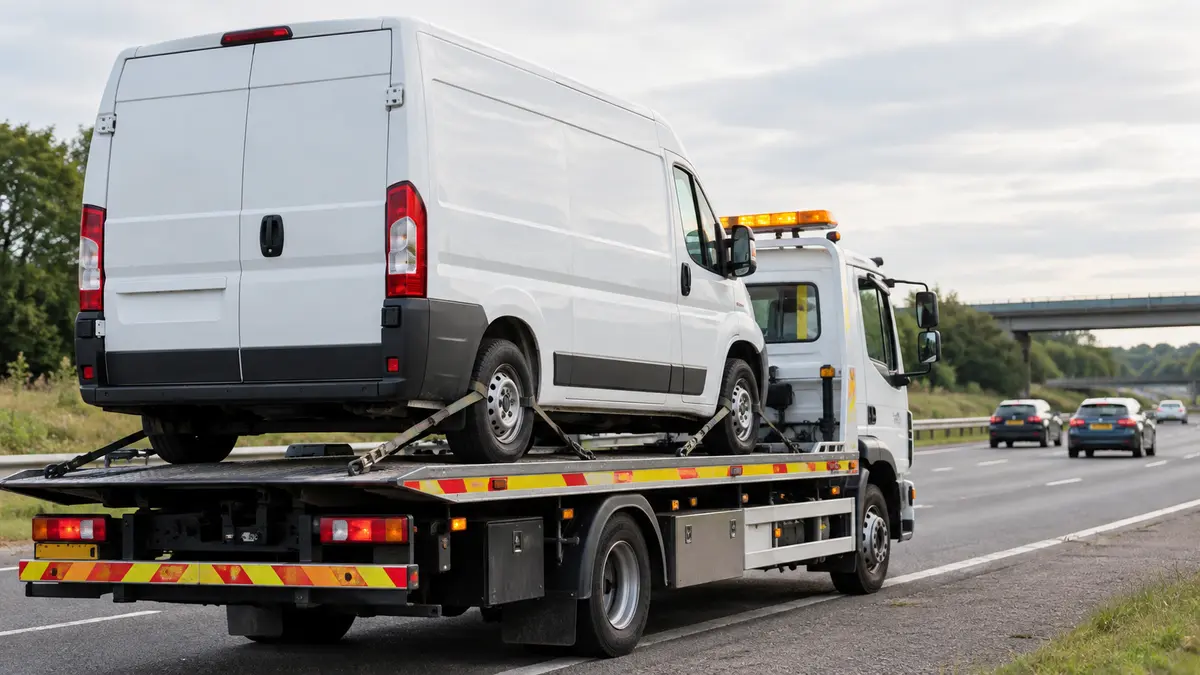 Van Recovery carried out by a professional vehicle recovery operator
